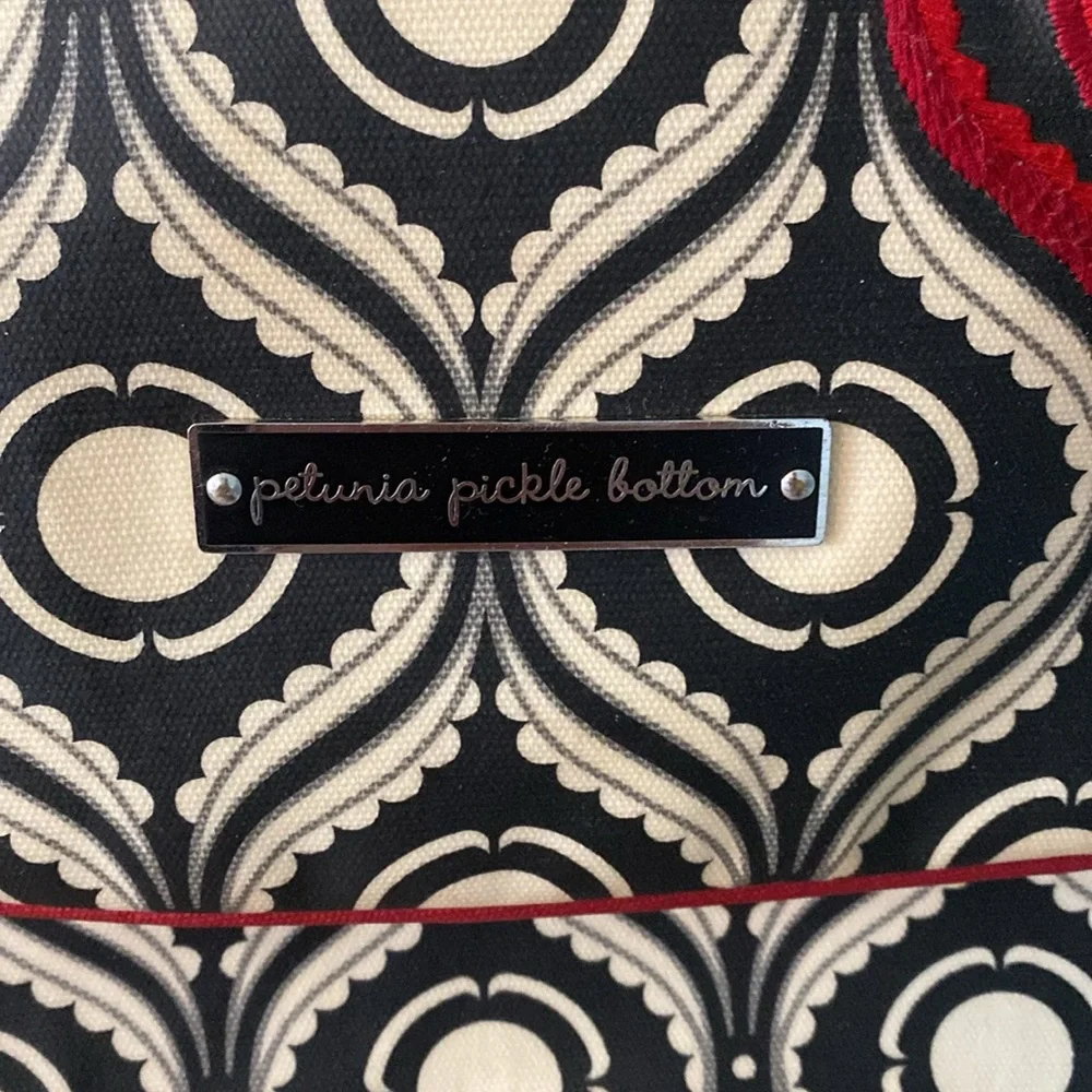 Petunia Pickle Bottom Black/Off White Geometric Backpack computer or diaper bag